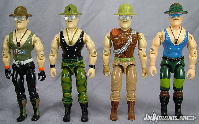 Comparison of all four versions of Sgt. Slaughter