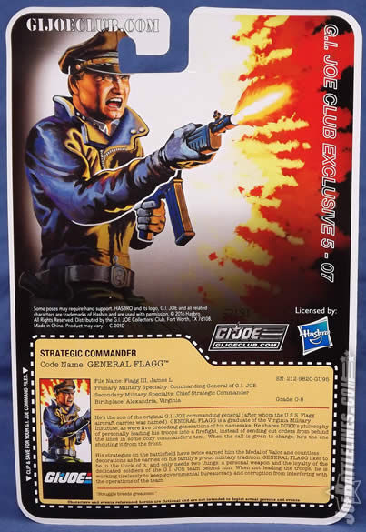 G.I. Joe FSS 5 General Flagg card back