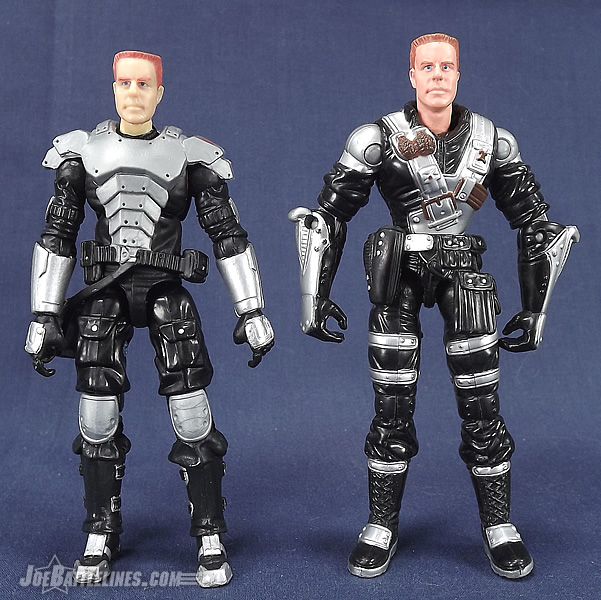G.I. Joe Collector's Club Cobra Sniper Blackout and Spy Troops Blackout comparison
