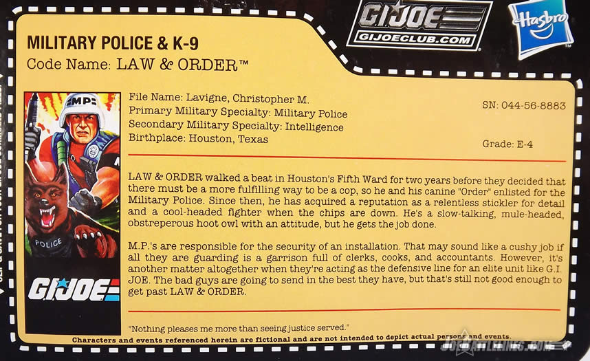 G.I. Joe Collector's Club FSS 4 Law & Order