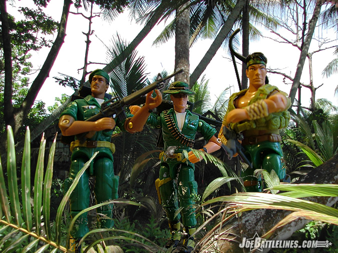 The three on patrol in the jungle.